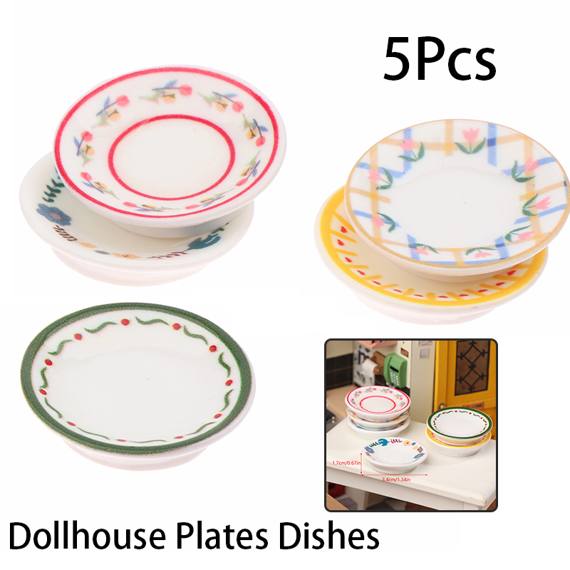 Model Kitchen Set - 5Pcs 1/12 Puppenhaus Mini Platten Gerichte