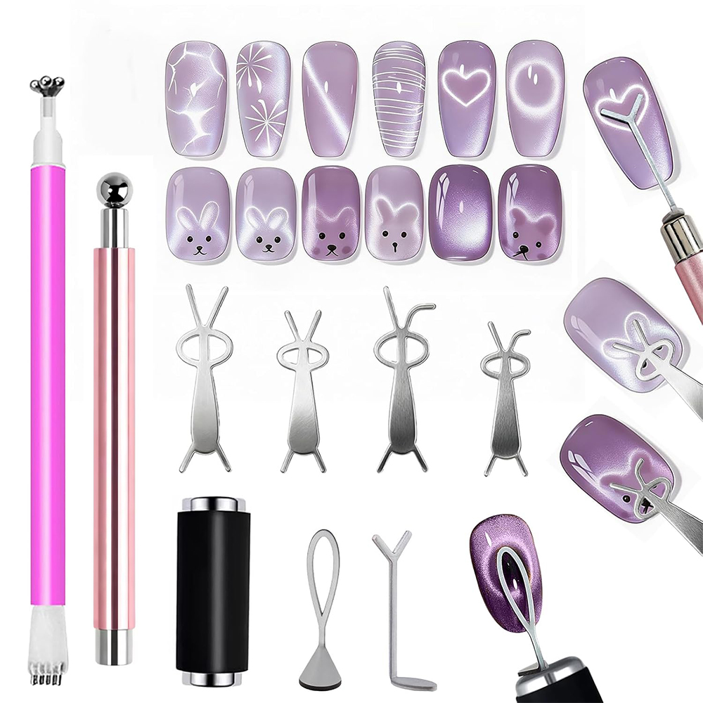 Sanding Stick Set - 10-teiliges Katzenauge-Nagelmagnet-Set Magnetische Stäbchen für Nagelkunst