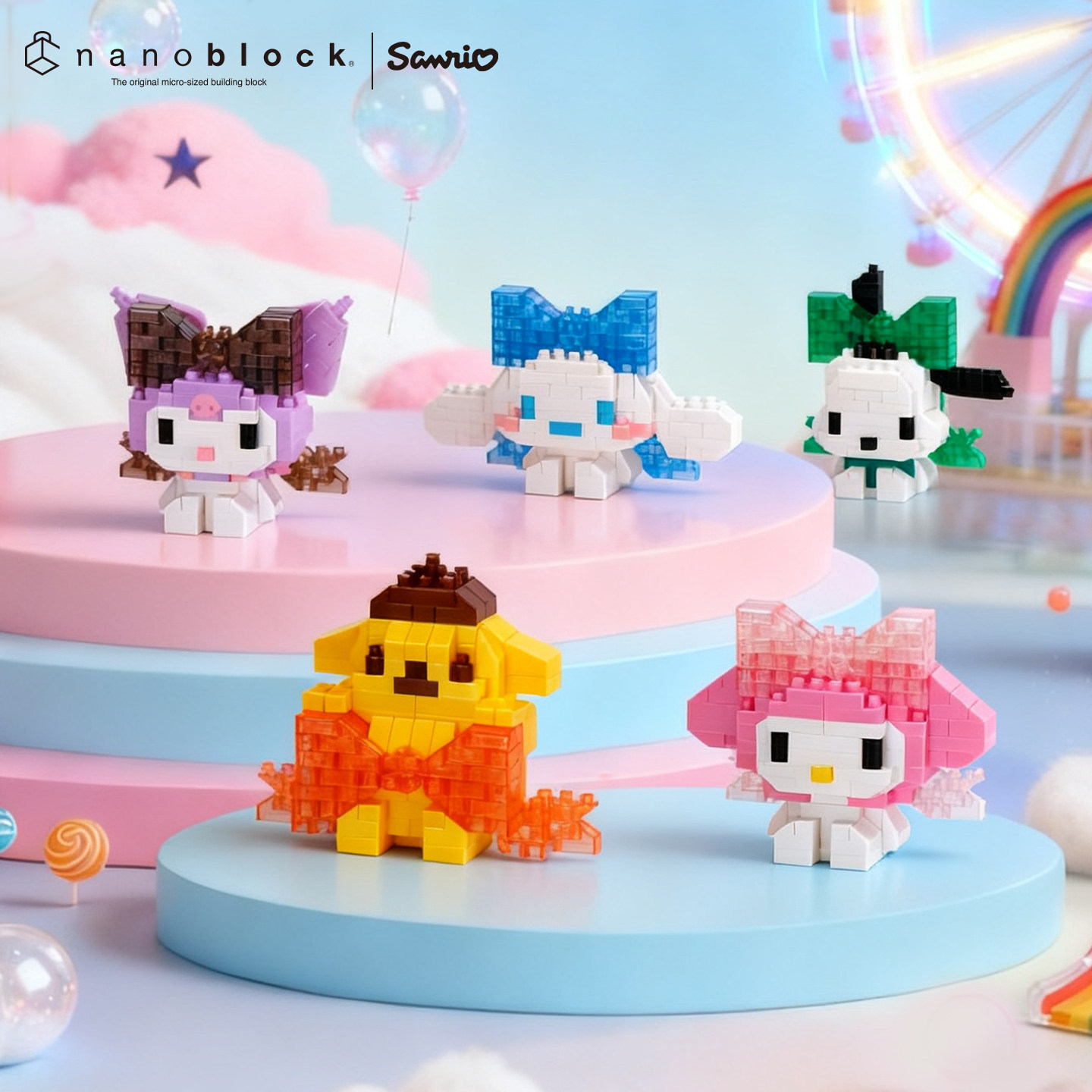 Model Kit For Girls - Nanoblock Sanrio Micro-Bausteine, Original Big Ribbon