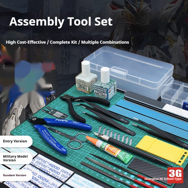Model Kit Tweezers - Modellbau-Werkzeugset Scharfe Hobby-Schneidzange Universalmesser Pinzette Polierwerkzeuge