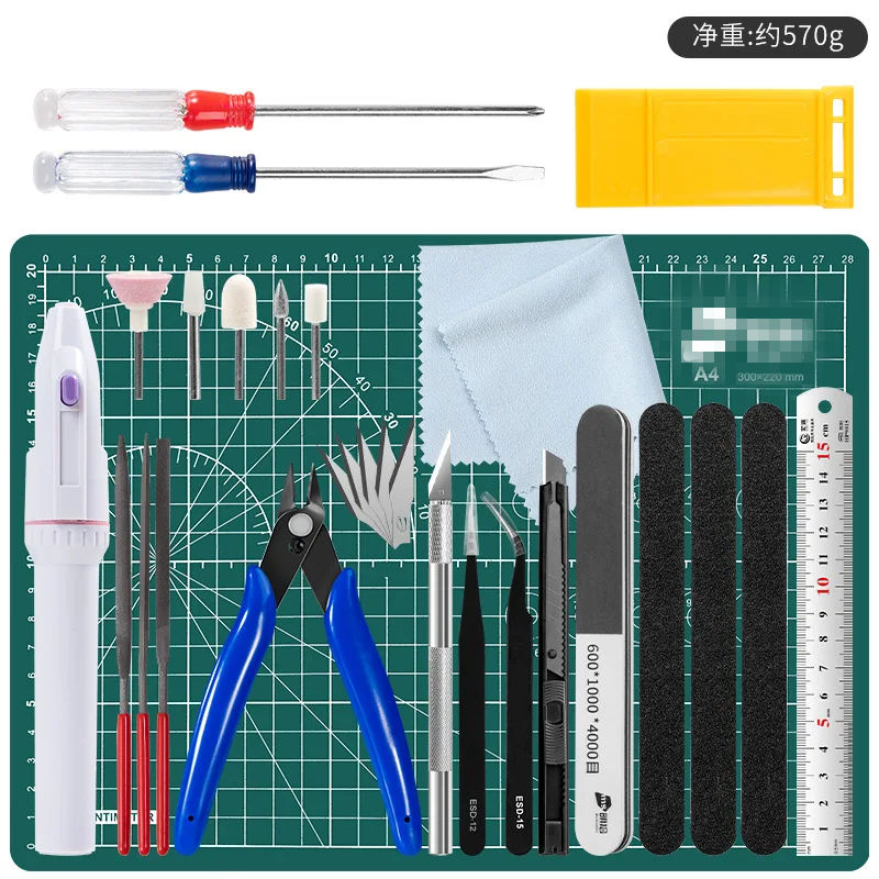 Model Kit Tweezers - forGunpla Modellbau-Werkzeug-Set, Nipper, Hobby, Messer, Schneidematte,