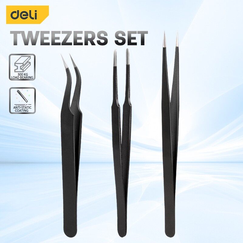 Model Kit Tweezers - Deli 3-teilige Pinzette Set verbesserte Pinzette