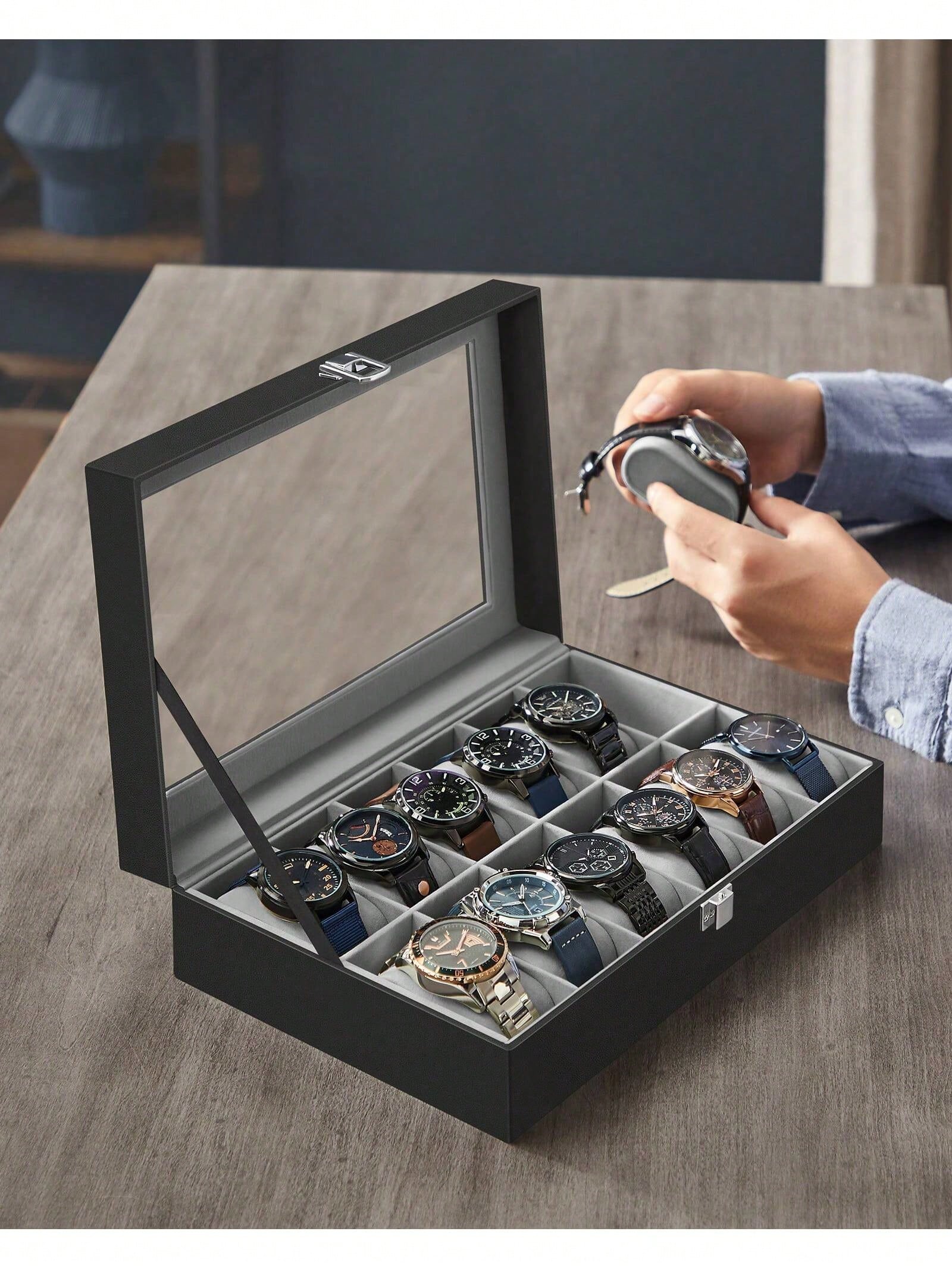 Abschließbare Uhrenbox mit 12  – Model Kit Display Bewertung und Preis
