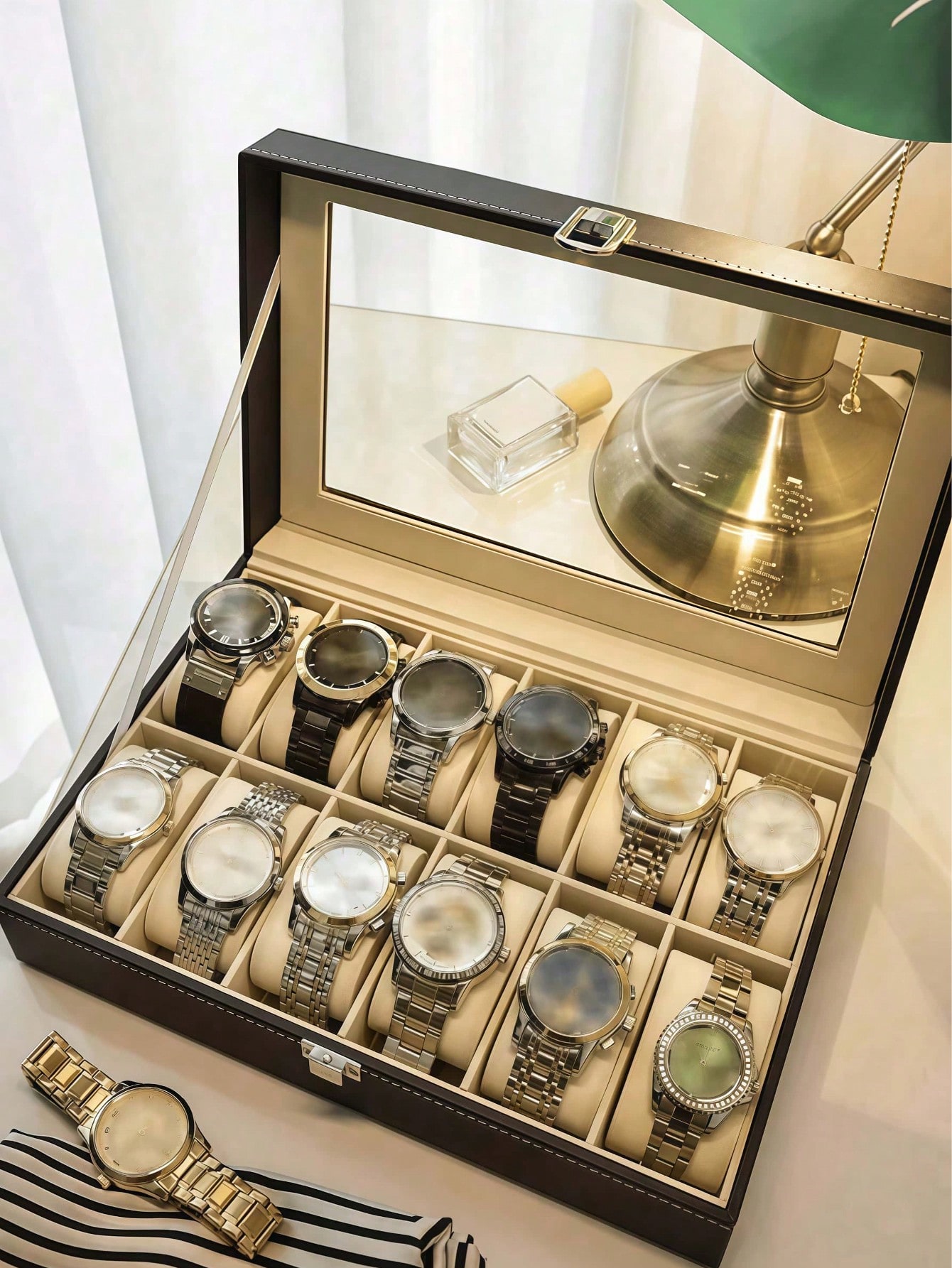 Leder-Uhrenbox mit Schloss, Gr – Model Kit Display Bewertung und Preis